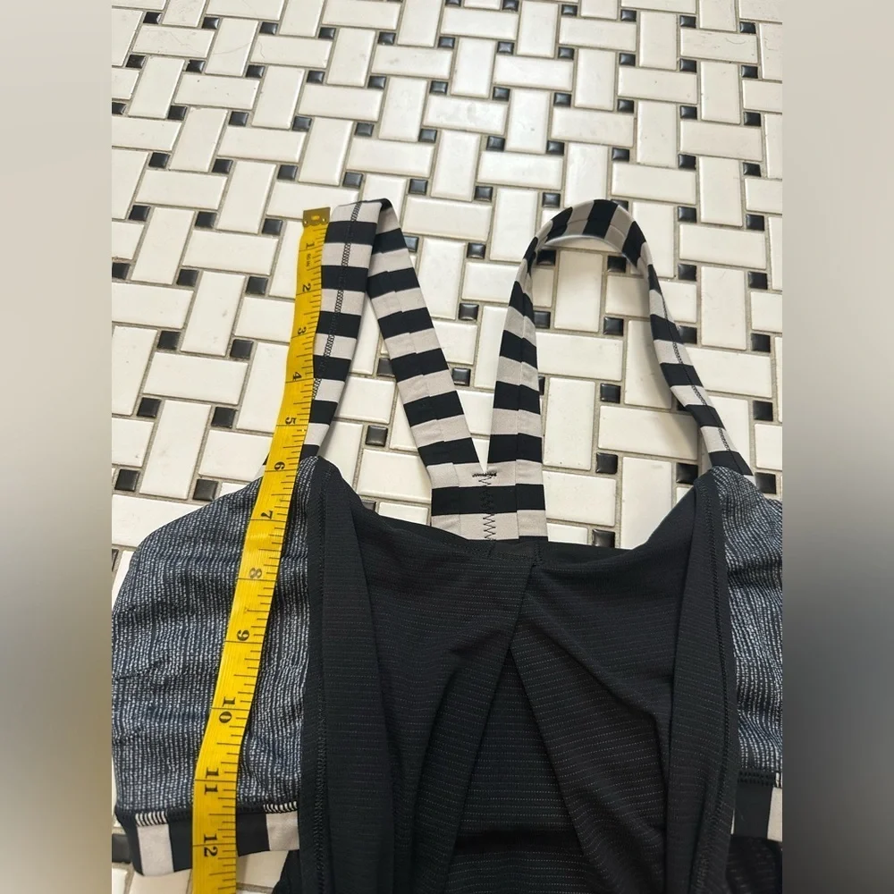 Lululemon Athletica Black Tank Top with Striped Straps